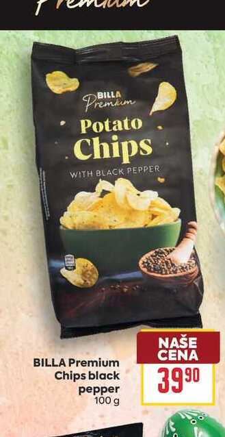 BILLA Premium Chips black pepper 100 g 