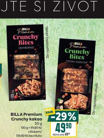 BILLA Premium Crunchy kakao 50 g 