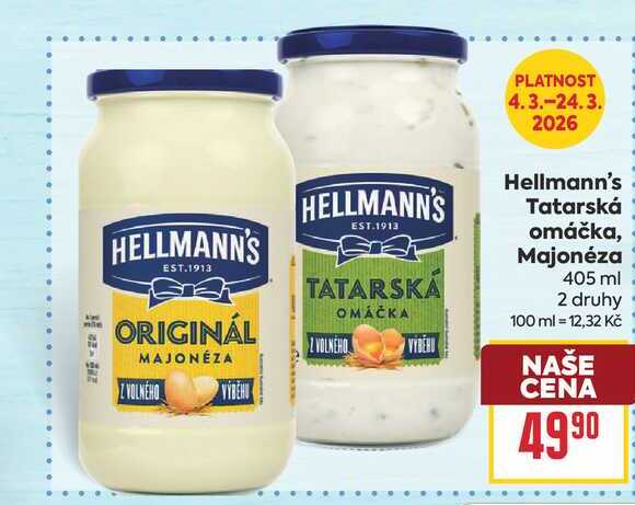 Hellmann's Tatarská omáčka, Majonéza 405 ml