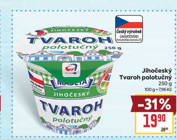 Jihočeský Tvaroh polotučný 250 g