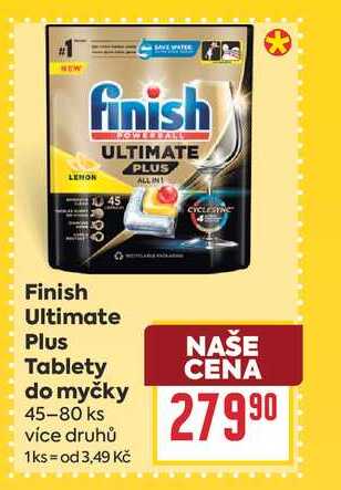 Finish Ultimate Plus Tablety do myčky 45-80 ks 