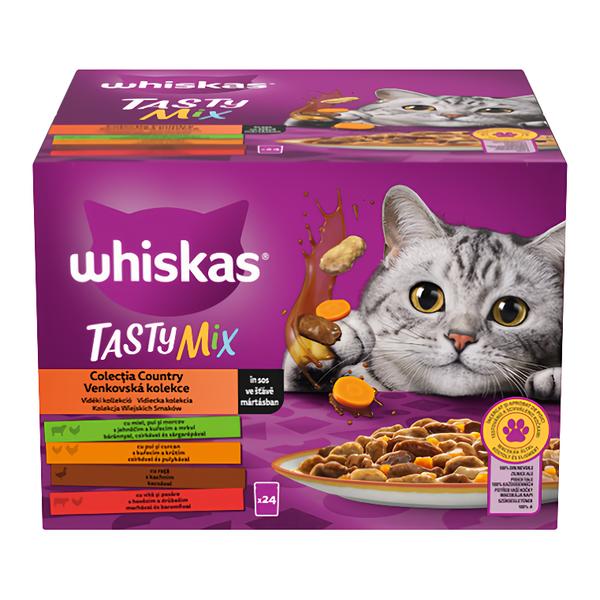 Whiskas kapsičky Tasty mix Country ve šťávě pro dospělé kočky 24x 85 g
