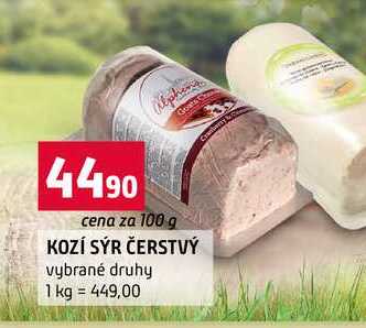 KOZÍ SÝR ČERSTVÝ vybrané druhy 100g