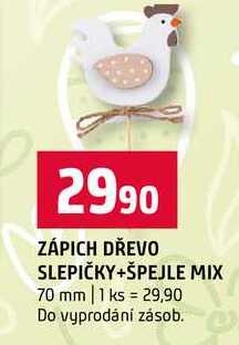 ZÁPICH DŘEVO SLEPIČKY+ŠPEJLE MIX 70 mm 