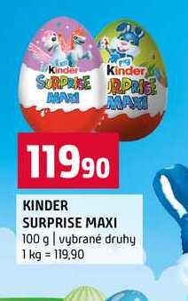 KINDER SURPRISE MAXI 100 g vybrané druhy 
