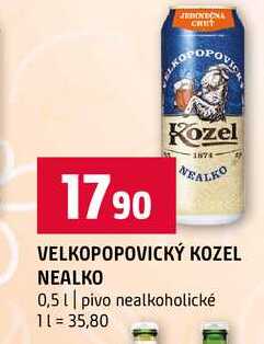 VELKOPOPOVICKÝ KOZEL NEALKO 0,5l pivo nealkoholické