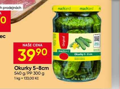 Machland Okurky 5-8cm 540 g/PP 300 g