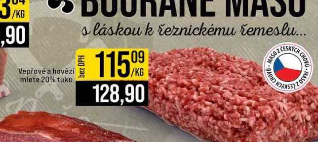 Vepřové a hovězí mleté 20% tuku 1kg