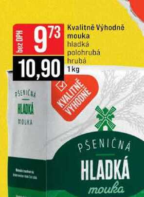 Kvalitně Výhodně mouka hladká polohrubá hruba 1kg