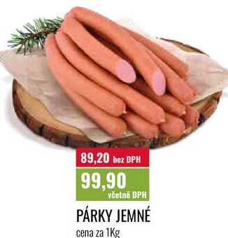 PÁRKY JEMNÉ cena za 1Kg 