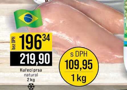 Kuřecí prsa natural 2 kg 