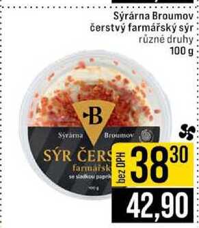 Sýrárna Broumov čerstvý farmářský sýr různé druhy 100 g 