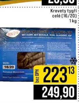 Krevety tygři celé (16/20) 1kg 