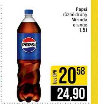 Pepsi různé druhy Mirinda orange 1,5l