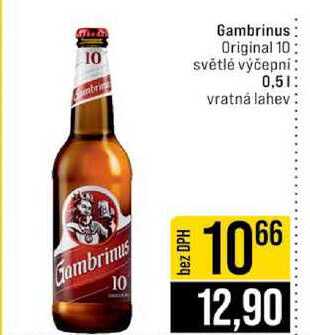 Gambrinus Original 10 světlé výčepní 0,5l