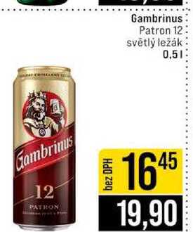 Gambrinus Patron 12 světlý ležák 0,5l