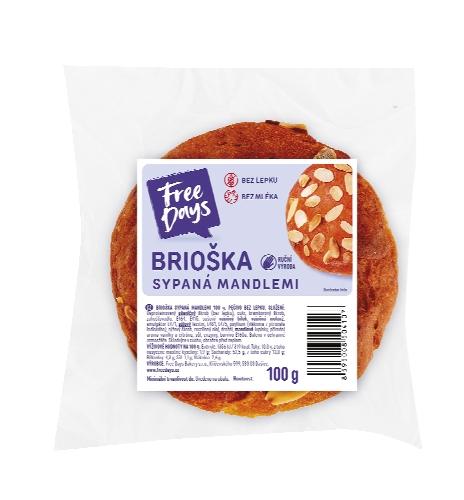 FreeDays Brioška sypaná mandlemi, 100 g