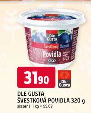 Dle Gusta ŠVESTKOVÁ POVIDLA 320 g
