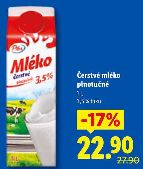 Čerstvé mléko plnotučné, 1 l