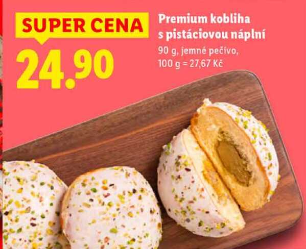 Premium kobliha s pistáciovou náplní, 90 g