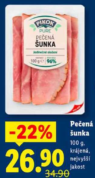 Pečená šunka, 100 g