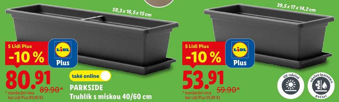 Truhlík s miskou 40/60 cm