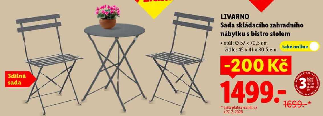 Sada skládacího zahradního nábytku s bistro stolem 