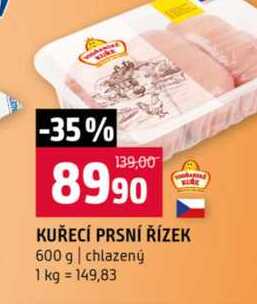 KUŘECÍ PRSNÍ ŘÍZEK 600 g chlazený 