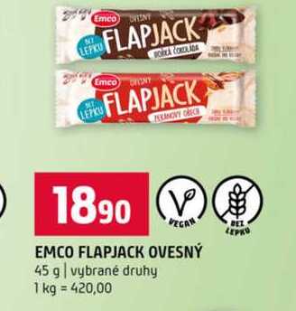 EMCO FLAPJACK OVESNÝ 45 g vybrané druhy 