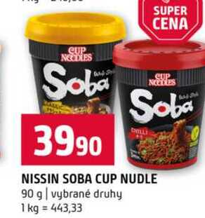 NISSIN SOBA CUP NUDLE 90 g vybrané druhy  