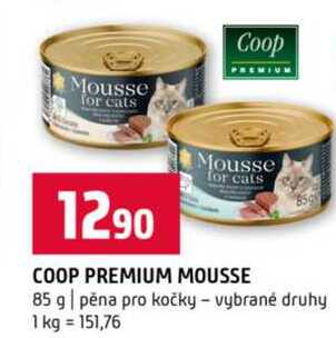 COOP PREMIUM MOUSSE 85 g pěna pro kočky vybrané druhy