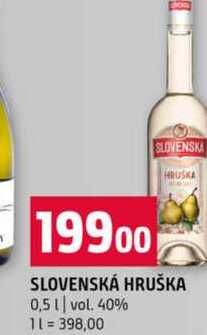 SLOVENSKÁ HRUŠKA 0,5l vol. 40%  