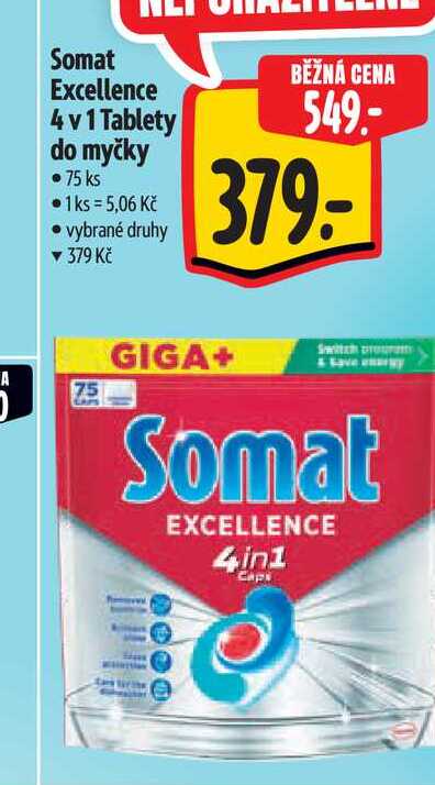 Somat Excellence 4 v 1 Tablety do myčky 75 ks 