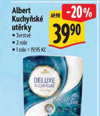 Albert Kuchyňské utěrky 3vrstvé 2 role 