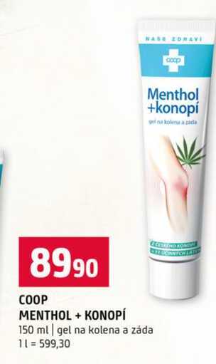 COOP MENTHOL + KONOPÍ 150 ml gel na kolena a záda 