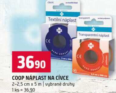 COOP NÁPLAST NA CIVCE 2-2,5 cm x 5 m vybrané druhy 