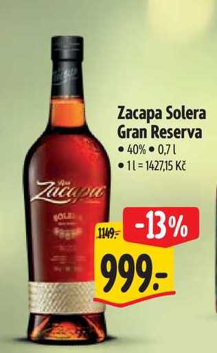  Zacapa Solera Gran Reserva 40% 0,71  