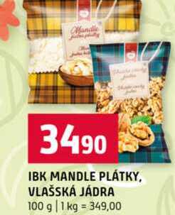 IBK MANDLE PLÁTKY, VLAŠSKÁ JÁDRA 100 g