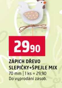 ZÁPICH DŘEVO SLEPIČKY+SPEJLE MIX 70 mm 
