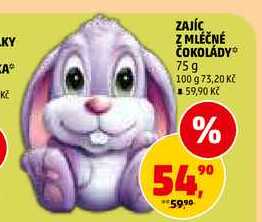 ZAJÍC Z MLÉČNÉ ČOKOLÁDY, 75 g