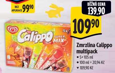 Zmrzlina Calippo multipack, 5x 105 ml • 100 ml = 20,94 Kč ▼ 109,90 Kč Calippo SUPER MIX 