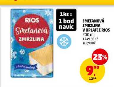 SMETANOVÁ ZMRZLINA V OPLATCE RIOS, 200 ml 