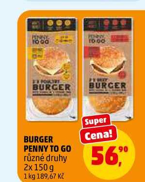 BURGER PENNY TO GO, 2x 150 g 