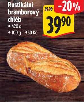 Rustikální bramborový chléb, 420 g