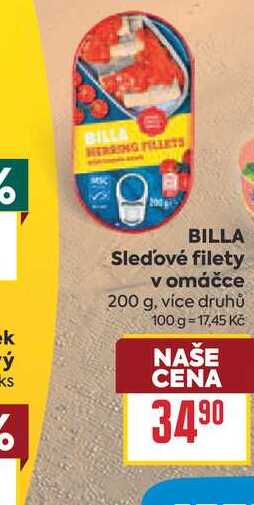 BILLA Sledové filety v omáčce 200 g