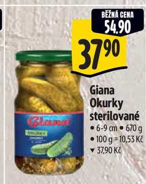 Giana Okurky sterilované, 670 g