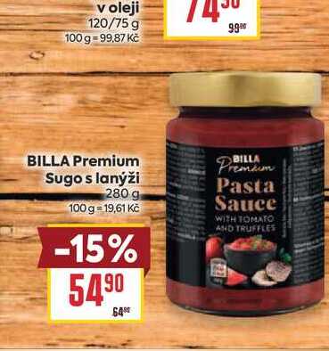 BILLA Premium Sugo s lanýži 280 g 