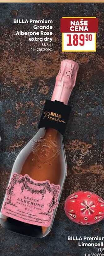 BILLA Premium Grande Alberone Rose extra dry 0,75l