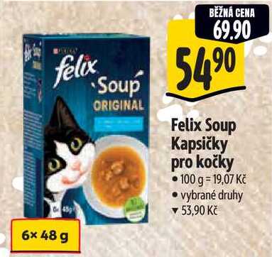 Felix Soup Kapsičky pro kočky, 6x 48 g