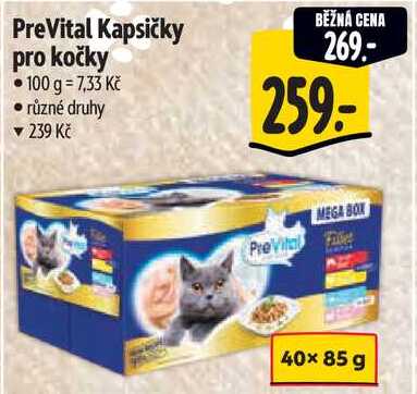 PreVital Kapsičky pro kočky, 40x 85 g